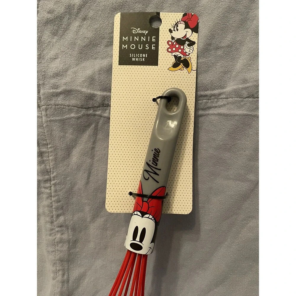 NEW‎ Walt Disney Large Silicone Whisk - Red/Grey - Minnie Mouse